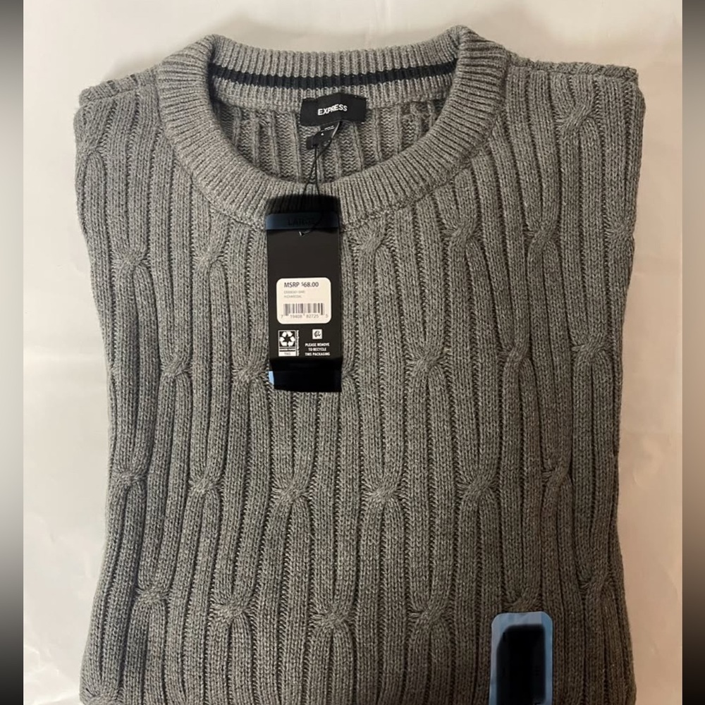 EXPRESS Men's Gray Crewneck Sweater